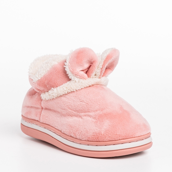 Papuci copii roz din material textil Paco - Kalapod.net