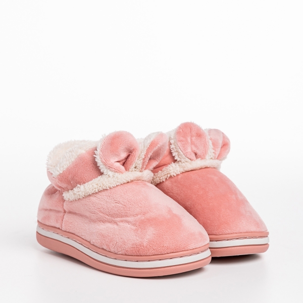 Papuci copii roz din material textil Paco, 3 - Kalapod.net