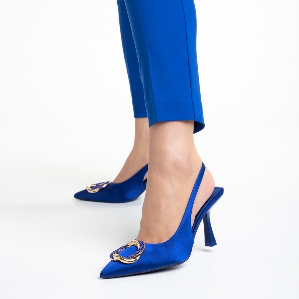 Sandale dama albastre din material textil Caelin, 5 - Kalapod.net
