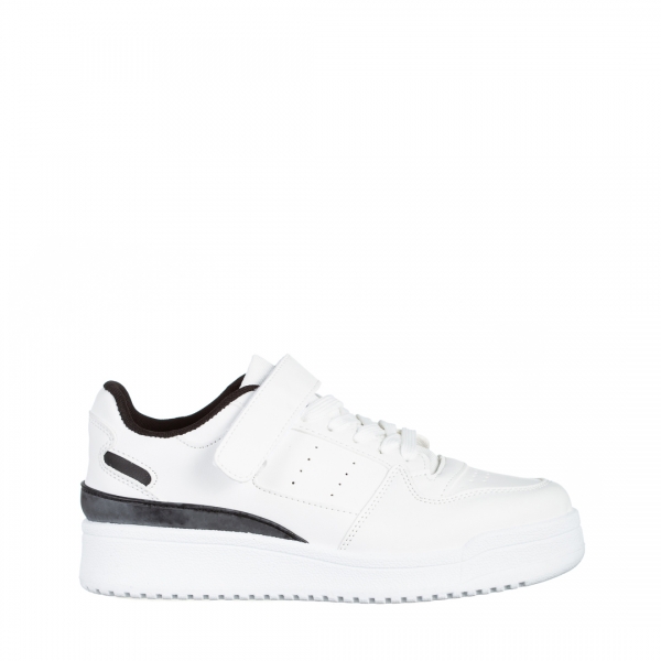 Pantofi sport dama albi cu negru din piele ecologica Colter, 2 - Kalapod.net