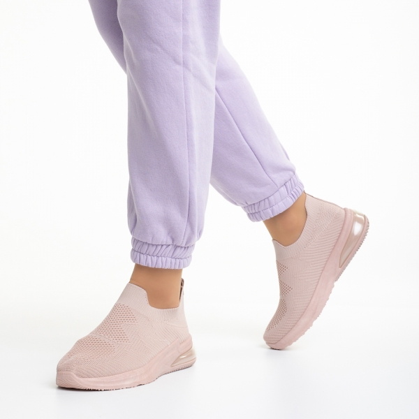 Pantofi sport dama roz din material textil Rachyl, 4 - Kalapod.net