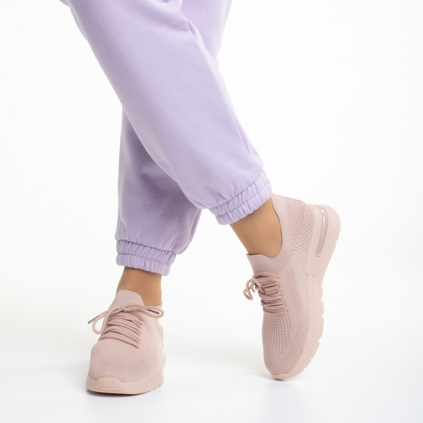 Pantofi sport dama roz din material textil Miyoko - Kalapod.net