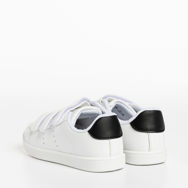 Pantofi sport copii albi cu negru din piele ecologica Frost, 4 - Kalapod.net