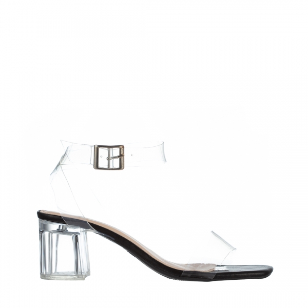 Sandale dama negre din material sintetic Miki, 2 - Kalapod.net