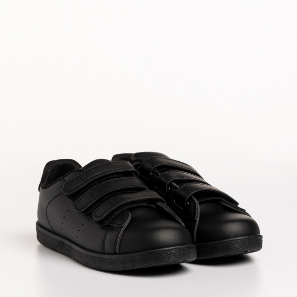 Pantofi sport copii negri total din piele ecologica Barney - Kalapod.net