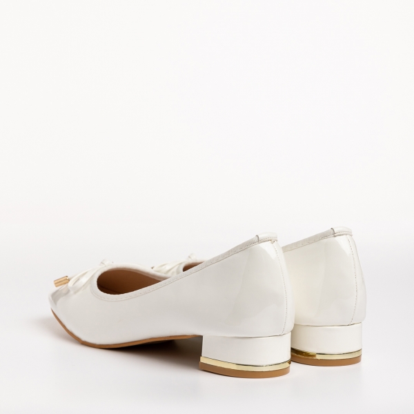 Pantofi dama albi din piele ecologica lacuita Braidy, 4 - Kalapod.net