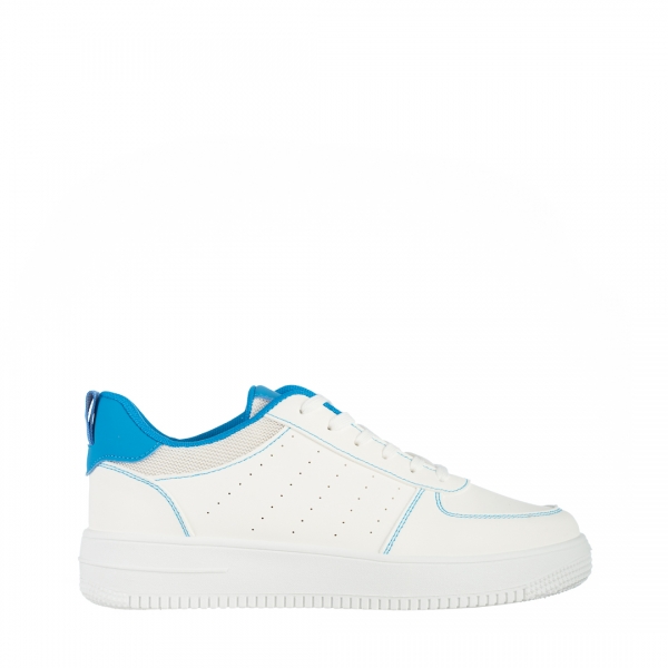 Pantofi sport dama albi cu albastru din piele ecologica Amista, 2 - Kalapod.net
