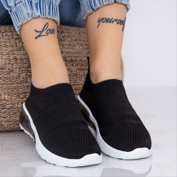 Pantofi sport dama negri din material textil Kirrily, 2 - Kalapod.net