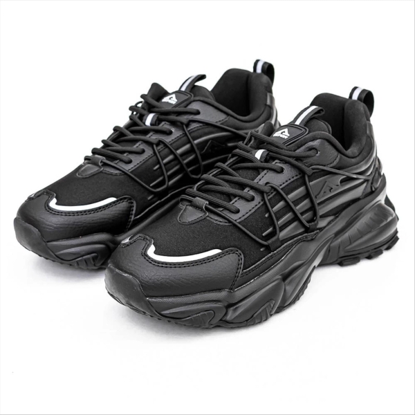 Pantofi sport barbati negri din piele ecologica si material textil Andreum - Kalapod.net