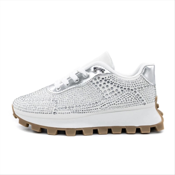Pantofi sport dama argintii din material textil Gelena, 5 - Kalapod.net