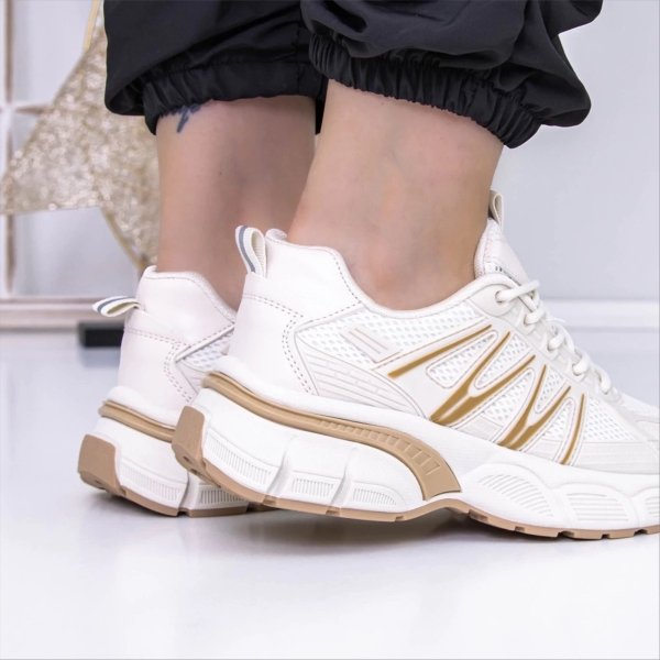 Pantofi sport dama bej  din material textil Roya, 5 - Kalapod.net