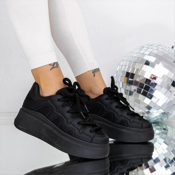 Pantofi sport dama negri din material textil Sindy - Kalapod.net