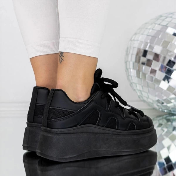 Pantofi sport dama negri din material textil Sindy, 5 - Kalapod.net