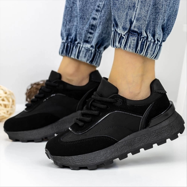 Pantofi sport dama negri din material textil Sorant - Kalapod.net