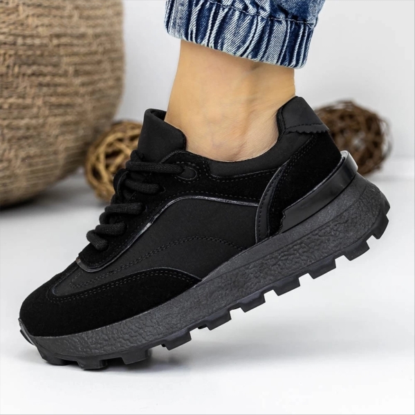 Pantofi sport dama negri din material textil Sorant, 4 - Kalapod.net