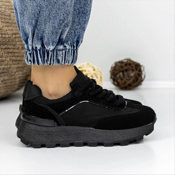 Pantofi sport dama negri din material textil Sorant, 8 - Kalapod.net