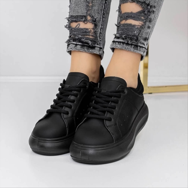 Pantofi sport dama negri din piele ecologica Farana, 2 - Kalapod.net