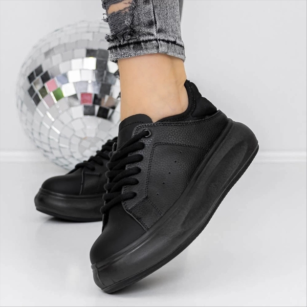Pantofi sport dama negri din piele ecologica Farana, 5 - Kalapod.net
