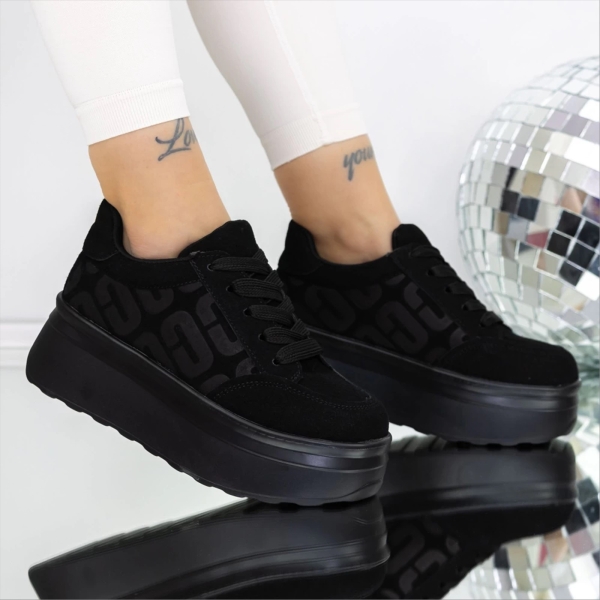 Pantofi sport dama negri din material textil Erana - Kalapod.net