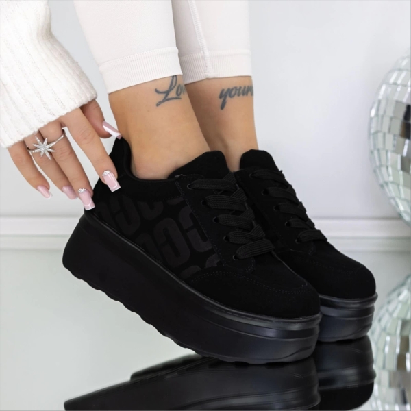 Pantofi sport dama negri din material textil Erana, 2 - Kalapod.net