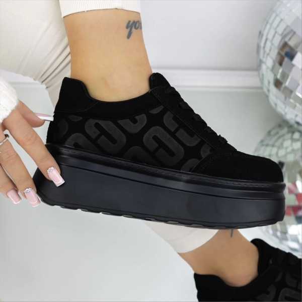 Pantofi sport dama negri din material textil Erana, 3 - Kalapod.net