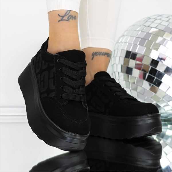 Pantofi sport dama negri din material textil Erana, 4 - Kalapod.net