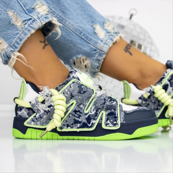 Pantofi sport dama verzi din piele ecologica si material textil Prea, 2 - Kalapod.net