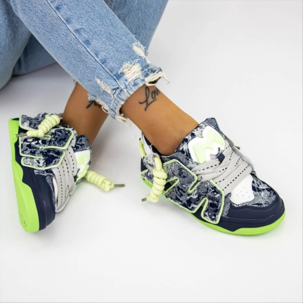 Pantofi sport dama verzi din piele ecologica si material textil Prea, 3 - Kalapod.net