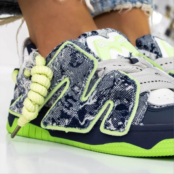 Pantofi sport dama verzi din piele ecologica si material textil Prea, 5 - Kalapod.net