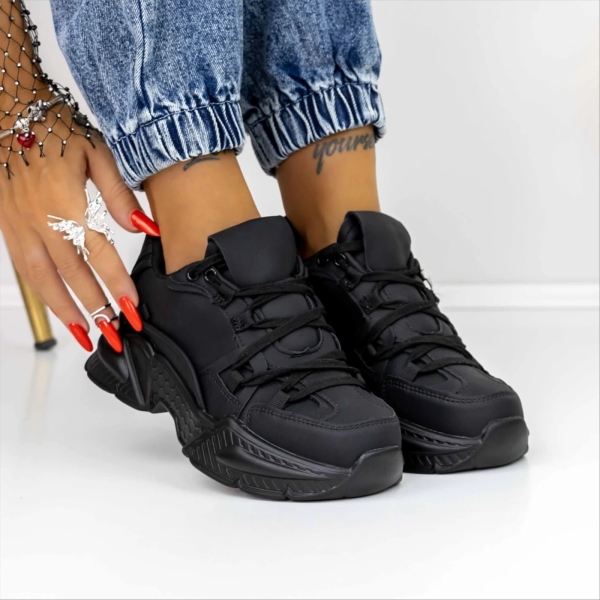 Pantofi sport dama negri din piele ecologica Arcana - Kalapod.net