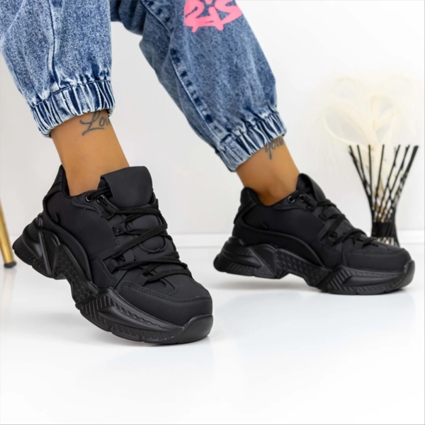 Pantofi sport dama negri din piele ecologica Arcana, 2 - Kalapod.net
