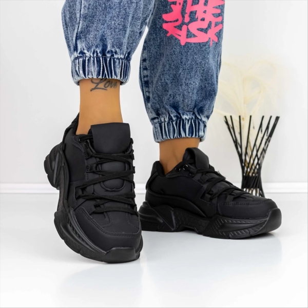 Pantofi sport dama negri din piele ecologica Arcana, 3 - Kalapod.net