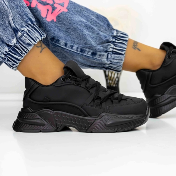 Pantofi sport dama negri din piele ecologica Arcana, 4 - Kalapod.net