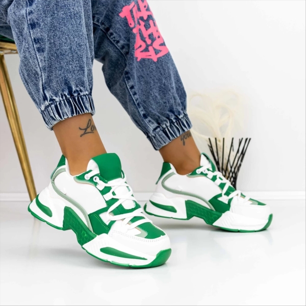 Pantofi sport dama verzi din piele ecologica Arcana - Kalapod.net