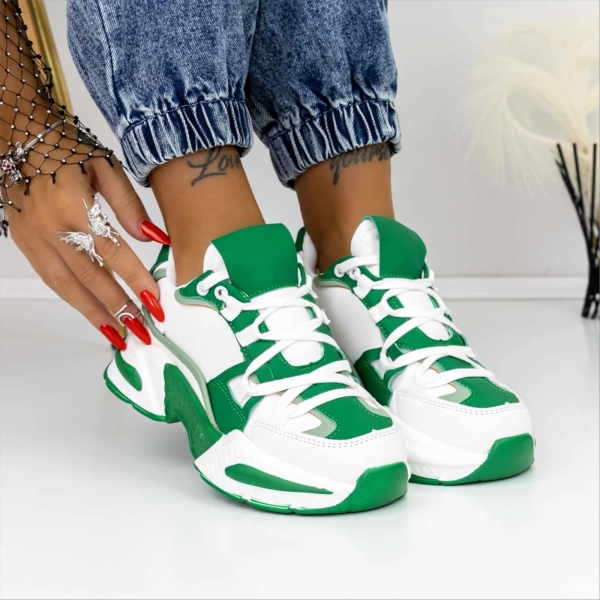 Pantofi sport dama verzi din piele ecologica Arcana, 2 - Kalapod.net