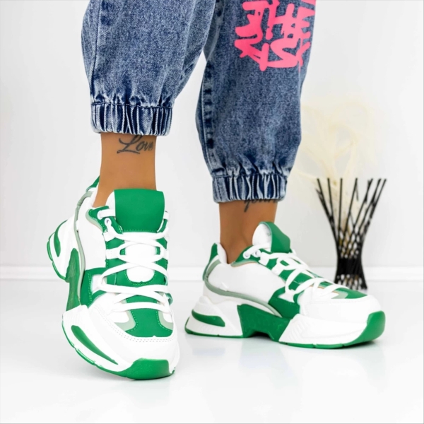 Pantofi sport dama verzi din piele ecologica Arcana, 3 - Kalapod.net
