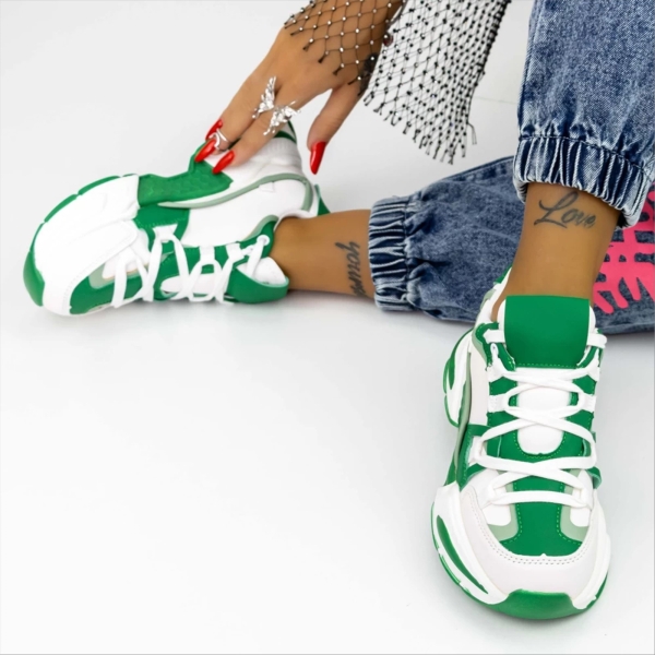 Pantofi sport dama verzi din piele ecologica Arcana, 6 - Kalapod.net