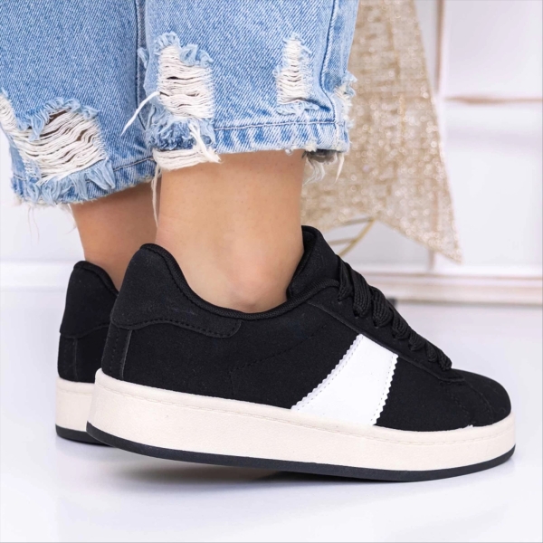 Pantofi sport dama negri din material textil Fauna, 3 - Kalapod.net