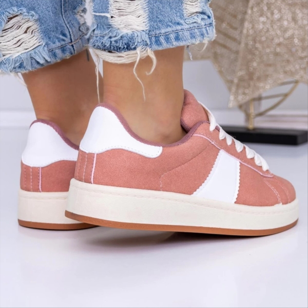 Pantofi sport dama roz din material textil Fauna, 3 - Kalapod.net