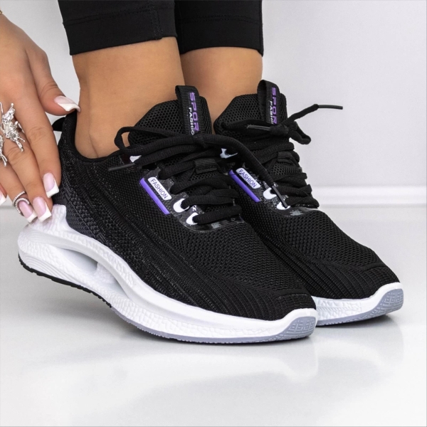 Pantofi sport dama negri din material textil Coura, 2 - Kalapod.net