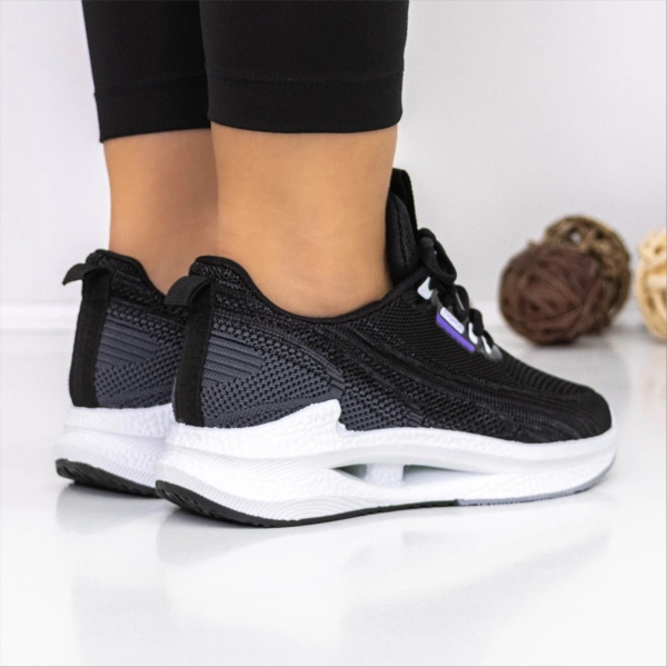 Pantofi sport dama negri din material textil Coura, 4 - Kalapod.net