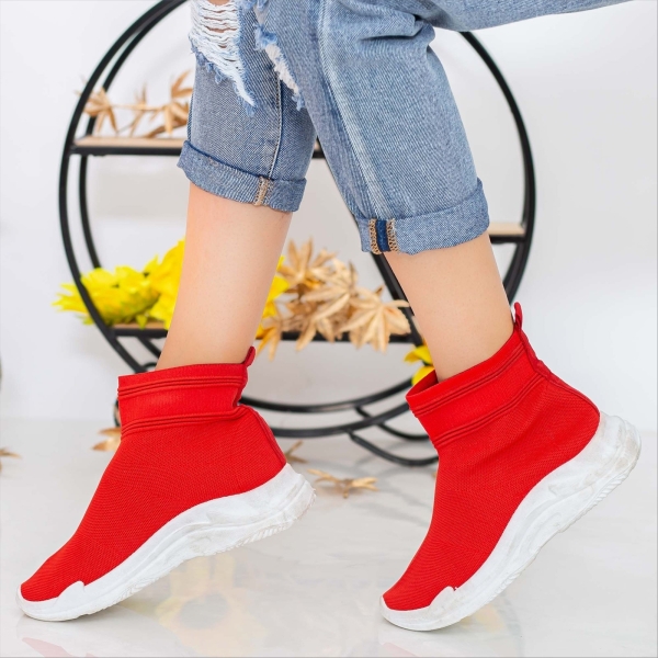 Pantofi sport dama rosii din material textil Mejia - Kalapod.net