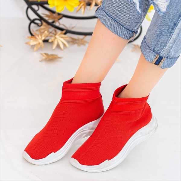 Pantofi sport dama rosii din material textil Mejia, 4 - Kalapod.net