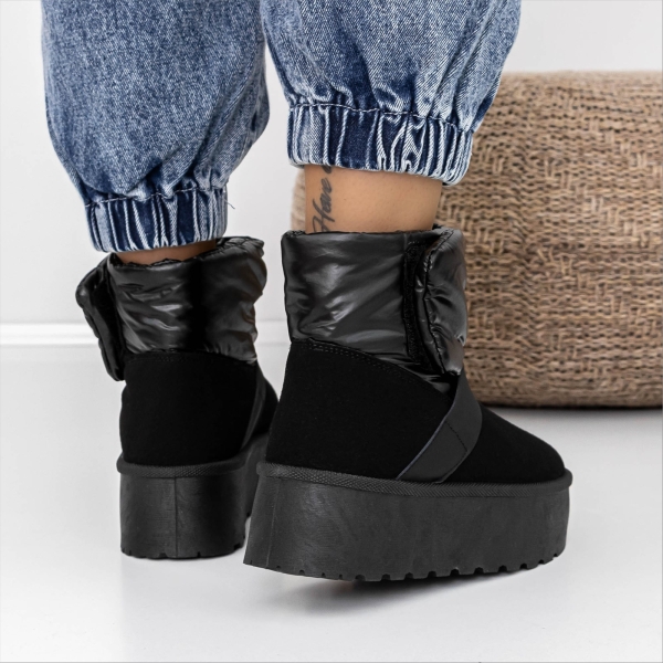 Cizme dama negre din material textil Deeva, 4 - Kalapod.net