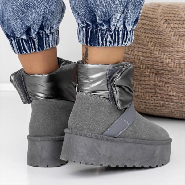 Cizme dama gri din material textil Deeva, 6 - Kalapod.net