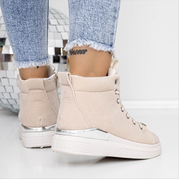 Pantofi sport dama bej din piele ecologica Envera, 3 - Kalapod.net