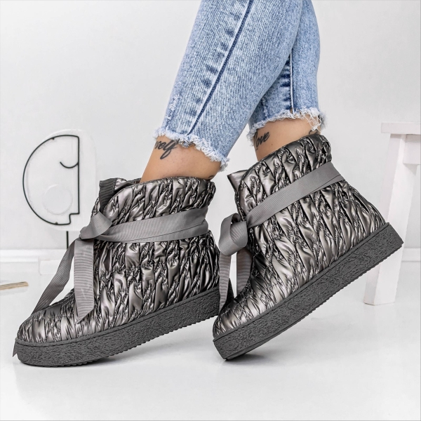 Cizme dama gri din material textil Omnila, 3 - Kalapod.net