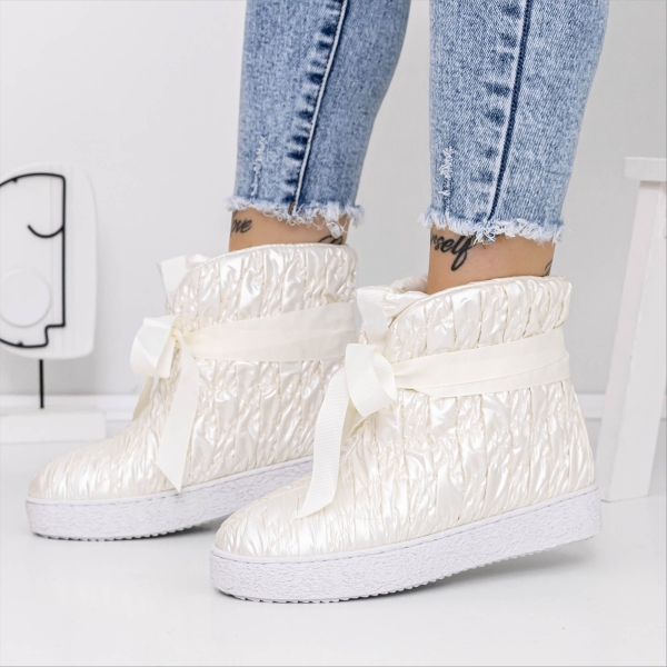 Cizme dama bej din material textil Omnila - Kalapod.net