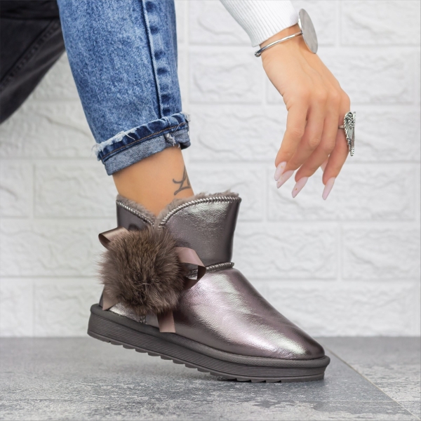 Cizme dama gri din piele ecologica lacuita Elisra, 3 - Kalapod.net