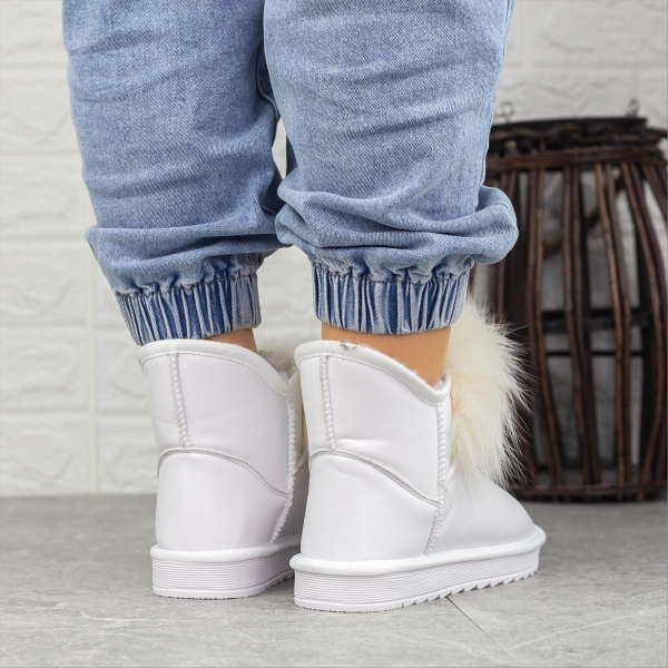 Cizme dama albe din piele ecologica Terami, 4 - Kalapod.net